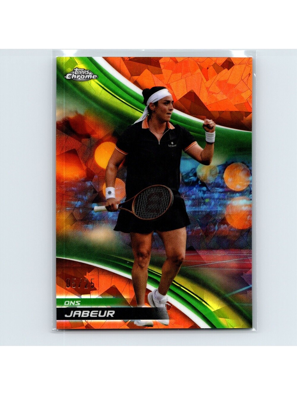 2025 Topps Chrome Tennis Sapphire Ons Jabeur #50 Orange Refractor #/25